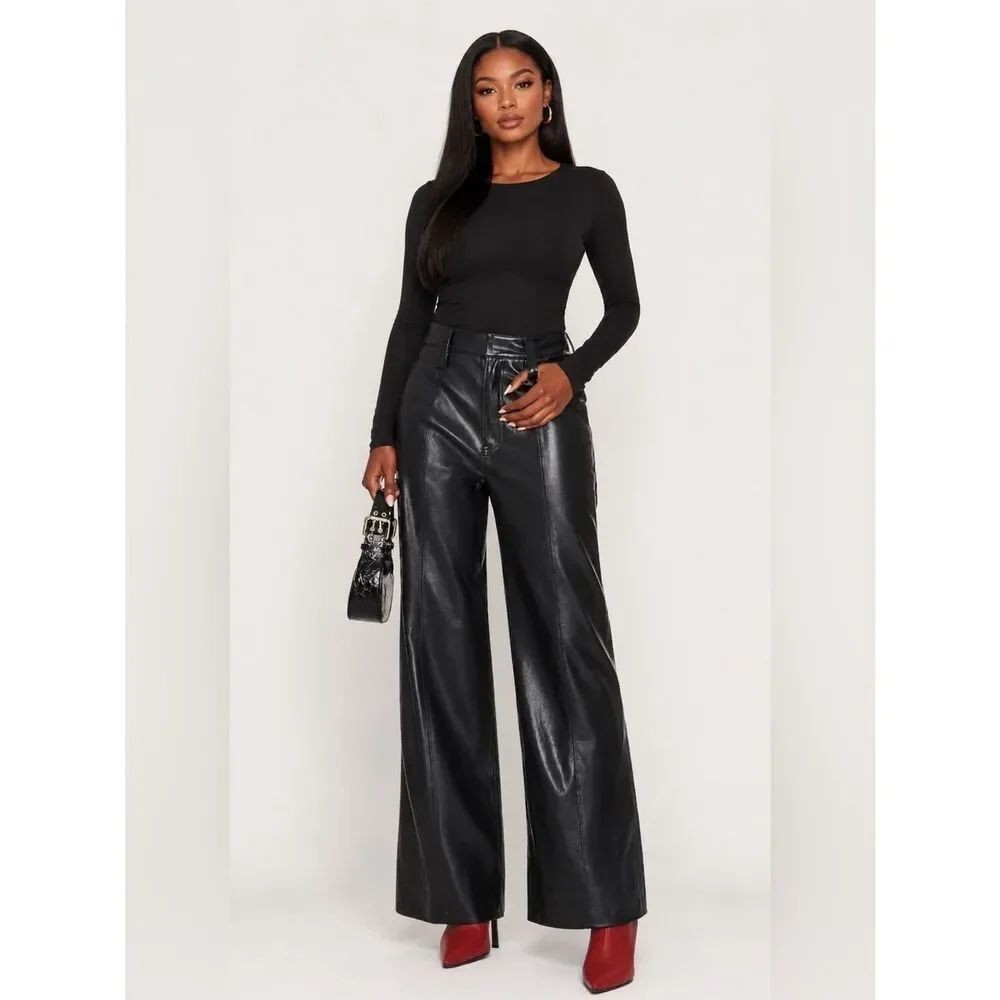 Revolve 7 For All Mankind Vegan Leather Easy Trousers